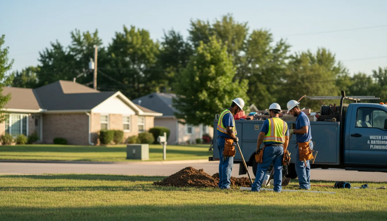 Residential water line and bathroom plumbing service in House, NM